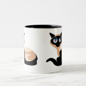 Tasse 2 Couleurs Chat siamois (Centre)
