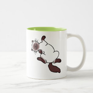 Tasse 2 Couleurs Chat siamois de point de chocolat se trouvant