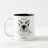 Tasse 2 Couleurs Chat Siamois - Élégant. Loyal. Fort. (Gauche)