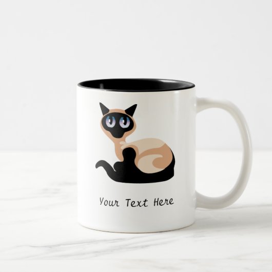 Tasse 2 Couleurs Chat siamois (personnalisable) (Droit)