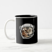 Tasse 2 Couleurs Chat spatial (Gauche)