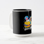 Tasse 2 Couleurs Chat spatial astronaute (Devant gauche)
