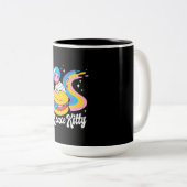 Tasse 2 Couleurs Chat spatial astronaute (Devant droit)