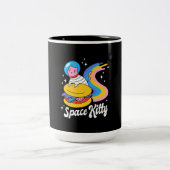 Tasse 2 Couleurs Chat spatial astronaute (Centre)