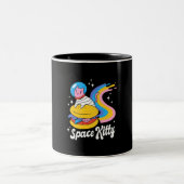 Tasse 2 Couleurs Chat spatial astronaute (Centre)
