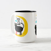 Tasse 2 Couleurs Chat sur la lune (Devant gauche)
