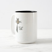 Tasse 2 Couleurs Chat sur papier lin (Devant gauche)