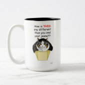 Tasse 2 Couleurs Chat Tabby Gros Drôle Boîte (Gauche)