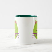Tasse 2 Couleurs Chat vert dormant (Centre)