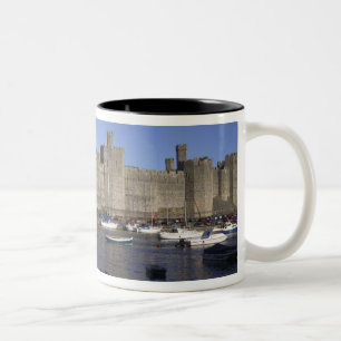Tasse 2 Couleurs Château de Caernarfon, Gwynedd, Pays de Galles (R
