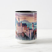 Tasse 2 Couleurs Château de Neuschwanstein aquarelle - Twilight Mag (Centre)