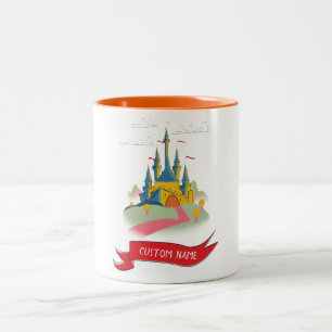 Tasse 2 Couleurs Château Fantastique Texte Personnalisé