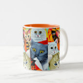 Tasse 2 Couleurs Chats Beaux et Beaux (Devant droit)