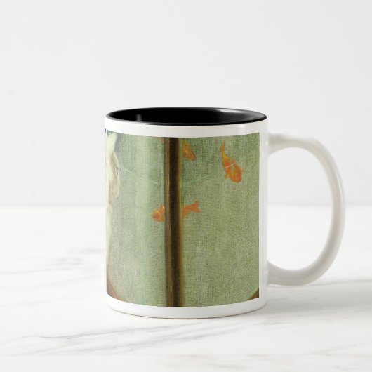 Tasse 2 Couleurs Chats blancs observant le poisson rouge (Droit)
