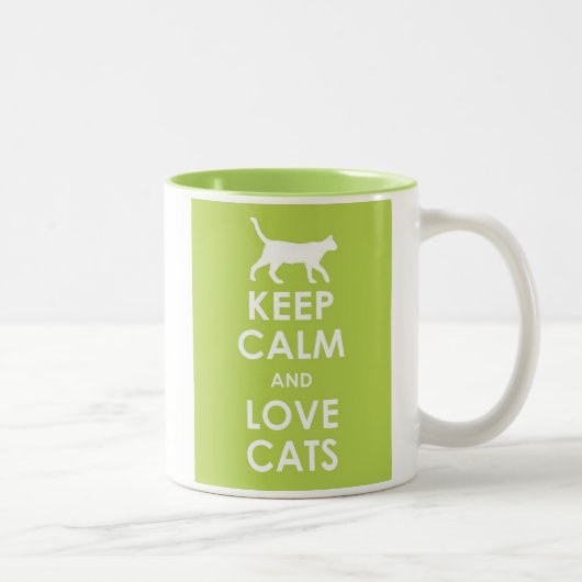 Tasse 2 Couleurs Chats d'amour (Droit)