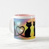 Tasse 2 Couleurs Chats dans l'amour (Devant gauche)