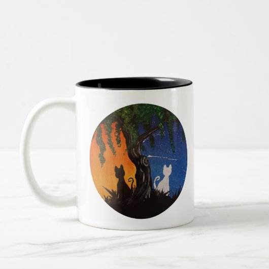 Tasse 2 Couleurs Chats de jour et de nuit (Gauche)