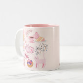 Tasse 2 Couleurs Chats de thé rose vif (Devant gauche)