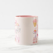 Tasse 2 Couleurs Chats de thé rose vif (Centre)
