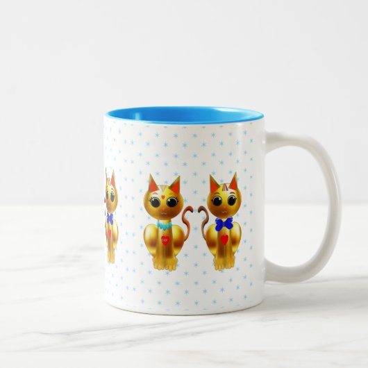 Tasse 2 Couleurs Chats dorés mignons (Droit)