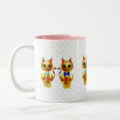 Tasse 2 Couleurs Chats dorés mignons (Gauche)