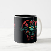 Tasse 2 Couleurs Chats Éffrayants Valentine et sang (Devant droit)