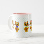 Tasse 2 Couleurs Chats en or mignons (Devant gauche)
