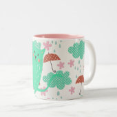 Tasse 2 Couleurs Chats en pluie (Devant droit)