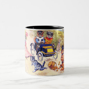 Tasse 2 Couleurs Chats et voitures par Louis Wain