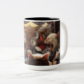 Tasse 2 Couleurs Chats jouant au poker (Devant droit)