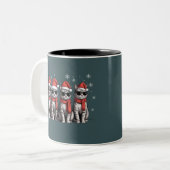 Tasse 2 Couleurs Chats Noël Chat Maman Fête Noël Père Noël (Devant gauche)