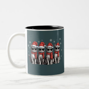 Tasse 2 Couleurs Chats Noël Chat Maman Vacances Xmas Santa
