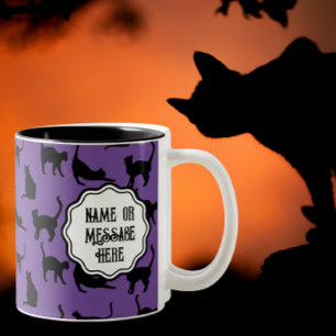 Tasse 2 Couleurs Chats noirs Éffrayants à Halloween