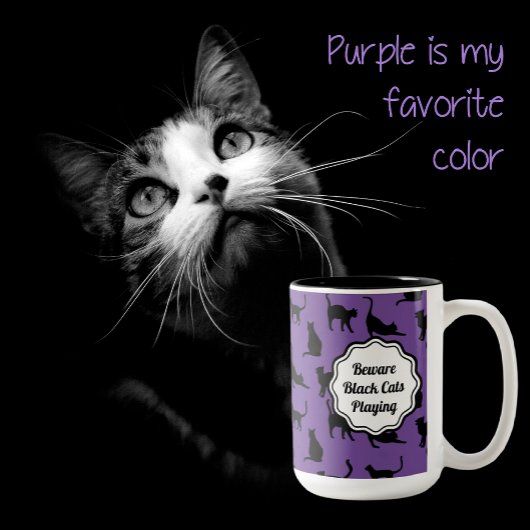 Tasse 2 Couleurs Chats noirs Éffrayants à Halloween