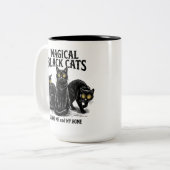 Tasse 2 Couleurs Chats noirs magiques (Devant gauche)