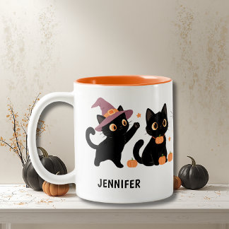 Tasse 2 Couleurs Chats noirs mignons Halloween