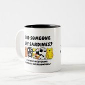 Tasse 2 Couleurs Chats Sardine (Devant gauche)