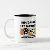 Tasse 2 Couleurs Chats Sardine (Gauche)