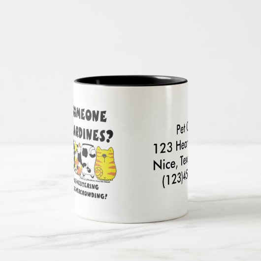 Tasse 2 Couleurs Chats Sardine (Centre)