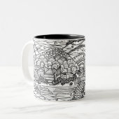 Tasse 2 Couleurs Chattanooga lunatique noir et blanc (Devant gauche)