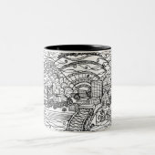 Tasse 2 Couleurs Chattanooga lunatique noir et blanc (Centre)