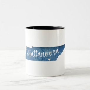 Tasse 2 Couleurs Chattanooga Tennessee Grain de bois