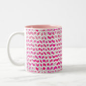 Tasse 2 Couleurs Chaud rose et blanc Chevron Zebra (Gauche)