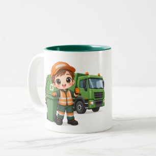 Tasse 2 Couleurs Chauffeur de Camion Poubelle Serviable