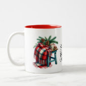 Tasse 2 Couleurs Chaussettes chaudes et branches de pin de cacao ch (Gauche)