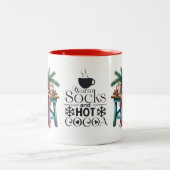 Tasse 2 Couleurs Chaussettes chaudes et branches de pin de cacao ch (Centre)