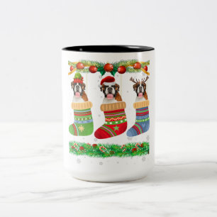 Tasse 2 Couleurs Chaussettes de Noël Chien Chien Chien Chien Chien 