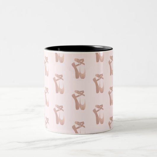 Tasse 2 Couleurs Chaussons de ballet roses danseuse or rose (Centre)