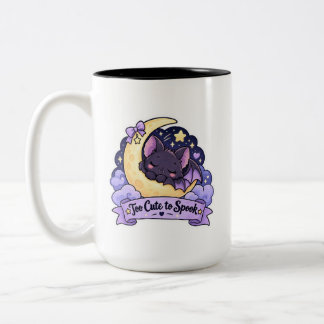 Tasse 2 Couleurs Chauve-souris bébé endormie sur un croissant de lu