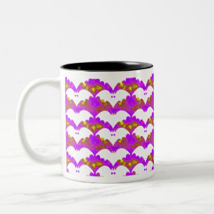 Tasse 2 Couleurs Chauves-Bats Blanches Et Vaches Rose Jaune
